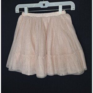 💙 The Little White Company Girls Blush Gold Spakeled Tull Skirt Size 5/6 Preppy